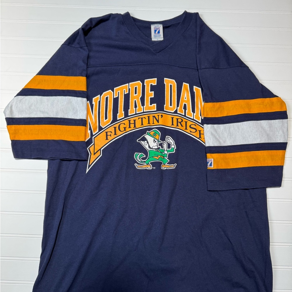 Vintage 90’s Notre Dame Fighting Irish Navy Blue T Shirt XL